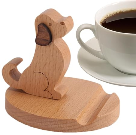 Wooden Phone Stand | Desktop Stand Holder Cell Phone Holder for Desk, Smartphone Desk Holder, Animal Phone Stand Desk Gadgets