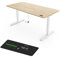 Yaasa Desk Pro Elektrisch Höhenverstellbarer Schreibtisch Eiche hell/Weiß 160 x 80 cm – Ergonomischer Schreibtisch mit Abgerundeter Tischplatte & ErgoTouch-Display – Traglast 120 kg