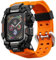 ULTIMAL Cinturino sportivo compatibile con Apple Watch da 44 mm/45 mm, custodia protettiva militare, robusto cinturino in TPU per iWatch serie 9, 8, 7, 6, 5, 4, SE, 46mm, Plastica, Nessuna pietra