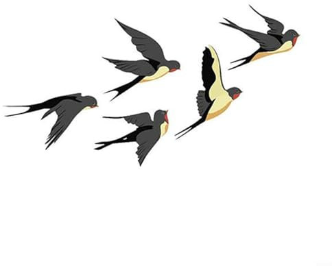 CNANRNANC Zweige Vögel Wandaufkleber Removable Vinyl Schlafzimmer Wohnzimmer Kunstwand, Wandtattoo Fliesenaufkleber