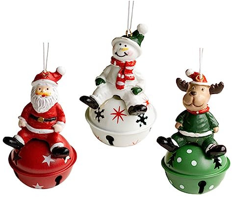 Amosfun 3St Weihnachtsglockenanhänger Gold Christbaumschmuck Christbaumspitzen Weihnachten Christbaum anhänger christbaumanhänger Festival hängender Anhänger Glocke hängende Ornamente Harz