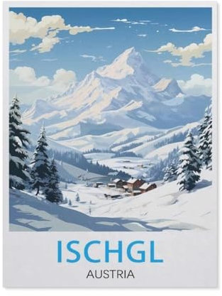 Ischgl Österreich Vintage-Reiseposter，1000 Stück Erwachsene Holz Landschaft Puzzles Für Kinder Lernspielzeug Geschenke（75x50cm）-AQ65