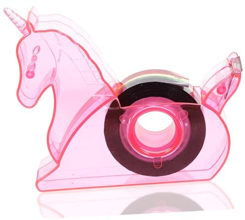 FUNNETOYU 1Satz Tragbarer Klebebandspender Mit Einhorn Design Multifunktionaler Klebebandabroller Für Schule Büro Und Bastelprojekte Für Aufkleber Und DIY Projekte