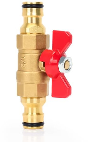 Raccord de tuyau d'arrosage à dégagement rapide, vanne de contrôle en laiton, arrêt en ligne pour pistolets à eau, tuyau d'arrosage et enrouleur de robinet (double valve mâle)