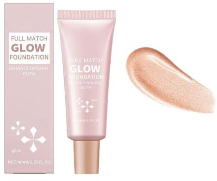 Full Coverage Glow Foundation, leichter Schimmer & natürliche Ausstrahlung für Gesicht & Körper, mittlere bis volle, aufbaubare Deckkraft für makellos strahlende Haut, 40ml