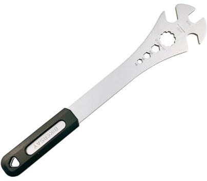 HOUSON Clé à pédale multifonction pour vélo de route et VTT - 6 en 1 en acier inoxydable avec adaptateur de pédale à clic (15 mm/9/16) - Rallonge (320 mm) et stable (356 g)