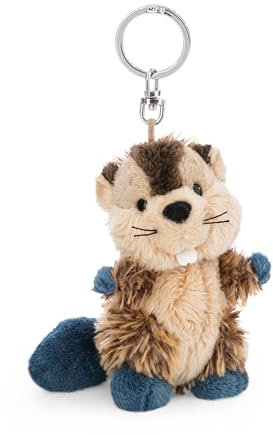 NICI 62260 Porte-clés avec peluche au motif de castor Harry Woodsnacker, 10 cm, marron, fidèle compagnon pour sac à dos ou autre sac, pour petits et grands