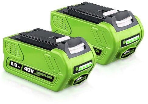 2Packs 29462 6.0Ah Li-Ion Replacement for GreenWorks Battery 40V Compatible with GreenWorks 40V Battery 29472 29252 25312 25322 20202 20642 21242 22272 27062