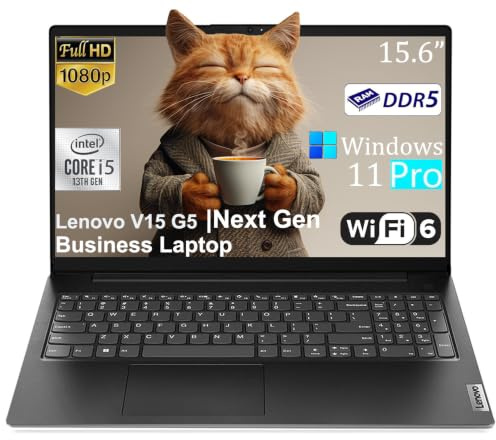 Lenovo V15 G5 Next Gen Business Laptop, 15.6″ FHD Anti-Glare Display | Intel 8-Core i5-13420H (Beat i7-1355U), 16GB DDR5 RAM, 512GB SSD, WiFi 6, BT5.2, Windows 11 Pro- for Professional Workstation