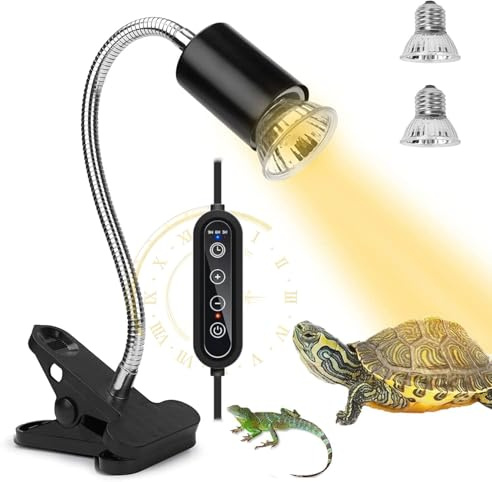 ROXIIFEE Lámpara Calefactora de Tortugas Reptiles Tiempo Ajustable