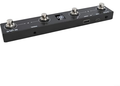 Puupaa Wireless per controller MIDI Footswitch con 4 pulsanti, connettività USB e BLE, commutazione e funzioni chiave personalizzate, per MVAVE Chocolate Plus per musicisti (nero)