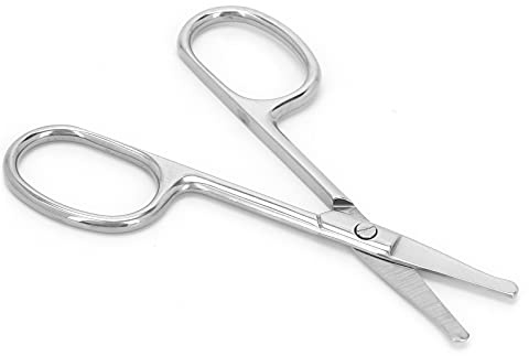 RASTKY Nasenhaarschere, Edelstahl-Schere mit Runder Spitze für Müheloses Haarschneiden, Geeignet für Nasenbart, Schnurrbart, Komfortables Design, Elegantes Aussehen, Präzises Trimmen von (MJ-WB094)