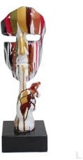 GILDE Skulptur Colorful Silence - Kunstharz - glänzend - Gesichtsmotiv - Mehrfarbig - Höhe 41cm x Breite 13cm