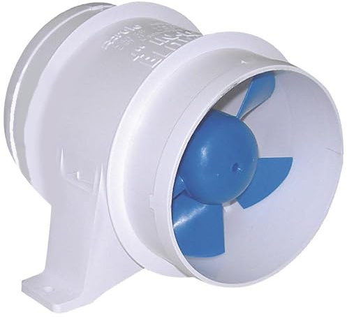 Rule In Line Marine Bilge Blower, Slip On Connections, Efficient and Quiet High Volume Air Flow