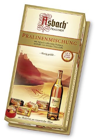 RCP Asbach Pralinenmischung, Mit und ohne Kruste, Flüssige Füllung, Alkoholhaltig, Tolles Geschenk, 2 x 125 g