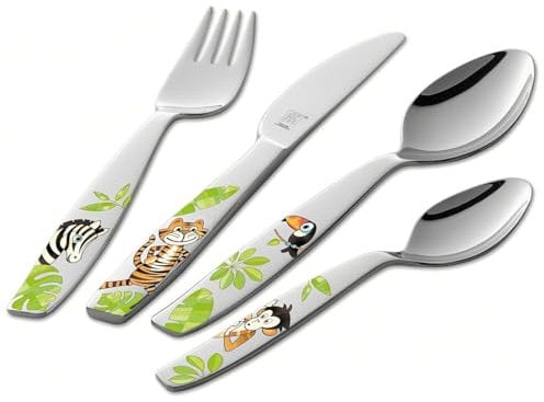 Zwilling Juego de cubiertos infantiles 4 piezas Jungla cubertería infantil en caja original