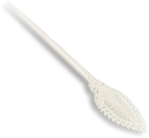 ISLAND PIERCINGS Haarnadel aus Knochen, Handarbeit, Extrem Schnitzerei, HN246, Damen, 1 Stück, braun, Klassisch, 22cm