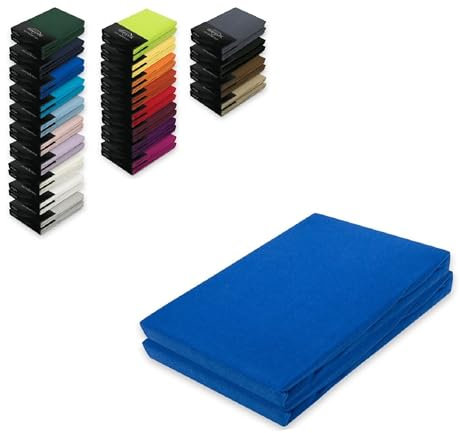 EXKLUSIV HEIMTEXTIL Jersey Spannbettlaken Doppelpack 200 x 220 cm Royalblau