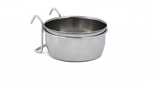 Beeztees 653451 Edelstahlnapf mit Haken, 12.5 cm, 0,6 l