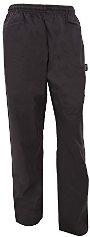 Denny's Unisex Black Elasticated Trouser/Chefswear (L) (Black)