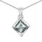 Schmuck-Schmidt-Collier/Kette mit Aquamarin-Anhänger 925 Silber/Rhodiniert 1,50 Karat