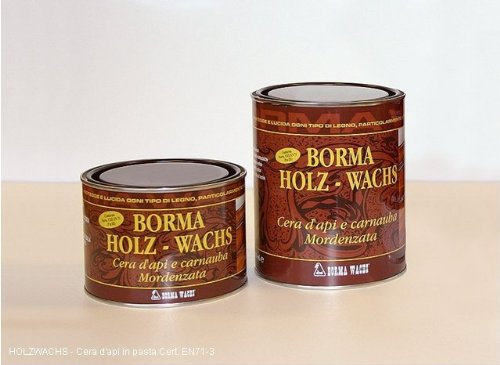 Cire d'abeille et carnauba en pâte couleur noyer moyen 500 ml Borma WacHS.