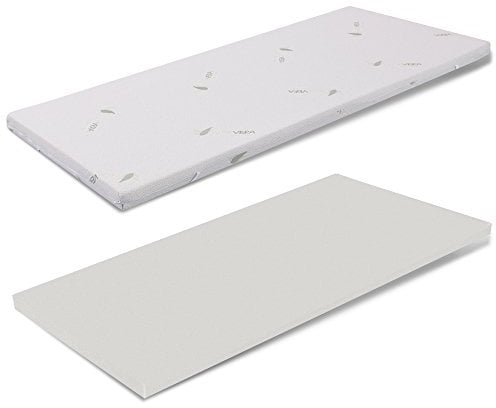 TOPPER CORRETTORE IN MEMORYFOAM PER MATERASSO SINGOLO 80x190 ALTEZZA 3 CM SFODERABILE ALOE VERA