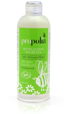 Bio-Reinigungsmilch für Gesicht und Make-up, Honig, Propolis und süße Orange.