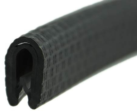 SMI-Kantenschutzprofil KS1-2S-M für 1-2mm PVC mit Stahleinlage Schwarz matt selbstklemmend ohne Kleber - Kantenschutz, Kederprofil, Kantenprofil, Kantenschutzleiste für Autotüren, Bleche (100 m)