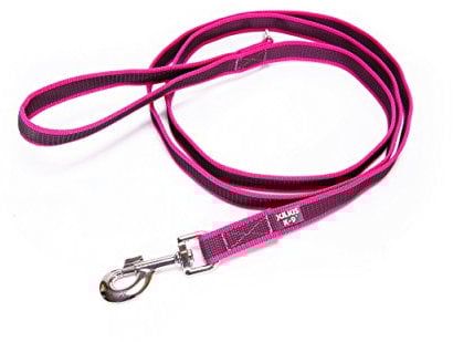 IDC Color & Gray gumierte Leine, 20 mm x 2 m mit Schlaufe und D-Ring, Pink-Grau