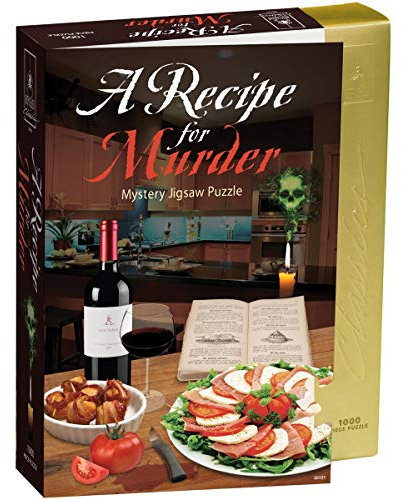 University Games Jigsaw Shaped Puzzle 1000 Pieces 23X29-Recipe for Murder