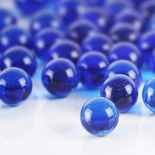 CYS EXCEL 2,3 kg kobaltblaue Glas-Marmor-Vasenfüller für Aquarien, runde Edelsteinperlen, dekorative Mosaiksteine, Kieselsteine