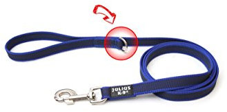 IDC Color & Gray gumierte Leine, 20 mm x 1,8 m mit Schlaufe und D-Ring, Blau-Grau