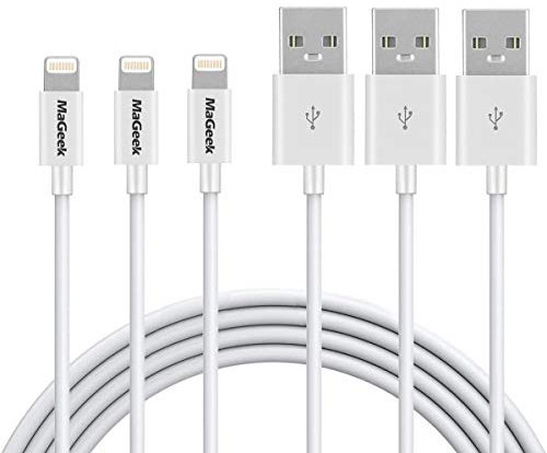 MaGeek [3-Pack] [Apple MFi Zertifiziert] 1.0m Lightnin Kabel Schnelles und Beständiges für iPhone Xs Max/X /8 Plus /7/6s Plus/6/6 Plus/5s/5, iPad mini/4/3/2, iPad Pro Air 2(Weiß)
