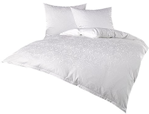 Bettwaesche-mit-Stil Mako Satin Damast Bettwäsche Ornament - viele Größen (200 cm x 200 + 2X 80 cm x 80 cm)