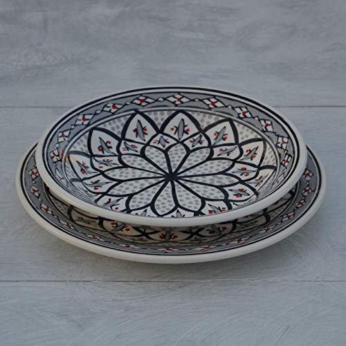 Yodeco creuse Bakir Plato, cerámica, Rojo, 24 x 24 x 5 cm