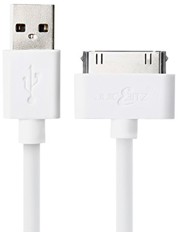 JuicEBitz 4m Super Core [20AWG Pure Copper] Fast Data & Charger Cable Lead for iPad 3 2 1, iPhone 4S 4, iPod - 1st to 6th Generation (4m, White)