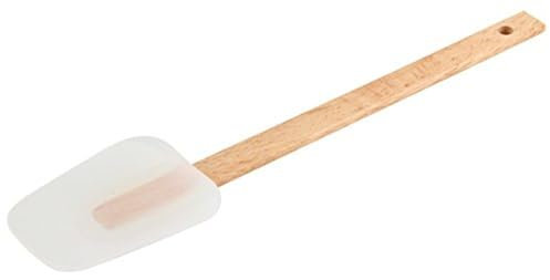 Fackelmann 30940 Spatule bout transparent pour pâtisserie, spatule en silicone, Silicone, Bois, 32 cm.