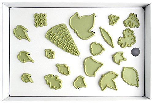 JEM 103FF003 Lot de 40 Emporte Pièces Feuilles 3, Plastique, Blanc, 33 x 4.5 x 22 cm 103FF003