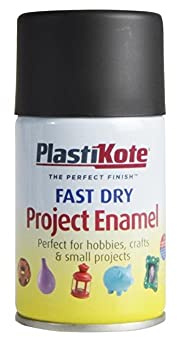 Plasti-Kote Fast Dry Enamel Spray Paint Matt Black 100ml – Quick-Dry, Durable Matte Finish for Metal, Wood & Plastic – Ideal for Touch-Ups, DIY, Crafts & Home Projects