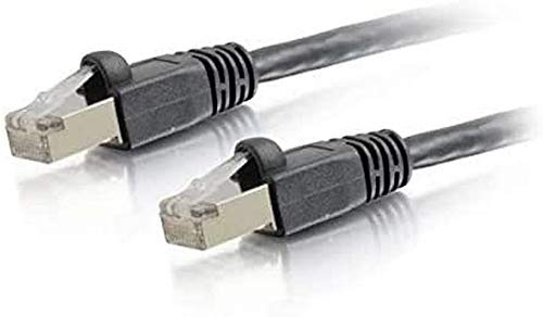 C2G 0.5M Black CAT6A Ethernet Gigabit Lan Network Cable (RJ45) Nickel plated and Copper Braided Patch UTP Cable