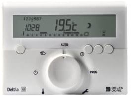 Delta Dore Programmateur sans fil et 1 récepteur pour chaudière, pompe à chaleur ou radiateurs électriques Deltia 8.03 - Programmation chauffage - 6050417, Blanc, Taille unique