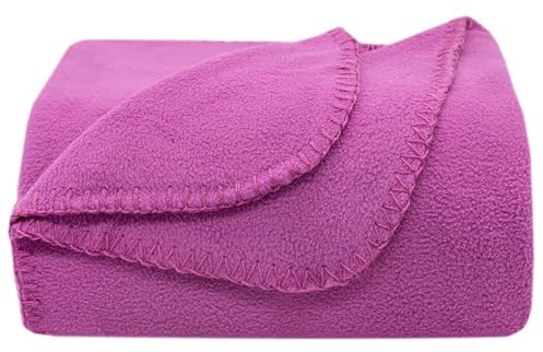 ZOLLNER Manta Polar para sofá, 130x170 cm, Suave Microfibra, Rosa Magenta