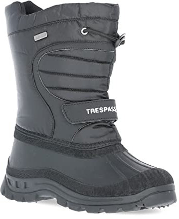 Trespass Mens Womens Pull On Snow Boots Black Winter Water Resistant Boots Dodo