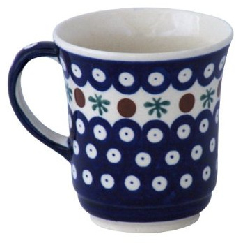 Bunzlauer keramik 300 ml Kaffeebecher/Teetasse – Ø 9,5 cm, leicht geschwungene Silhouette, 10,3 cm hoch (Dekor 41)