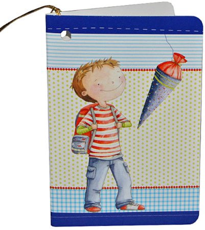 alles-meine.de GmbH 2 TLG. Set: Schultütenanhänger/Namensschild/Geschenkanhänger Schulstart Schulanfang - Anhänger für Schultüte Namensanhänger blau