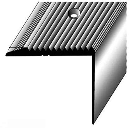 5 Meter (5 x 1 m) Treppenkantenprofil (28 mm x 50 mm) aus Alu eloxiert, gebohrt, von Auer Metall, Farbe: Bronze Dunkel
