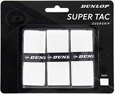 Dunlop Unisex Super Tac Overgrip Griffband, Weiß, 3 Stück