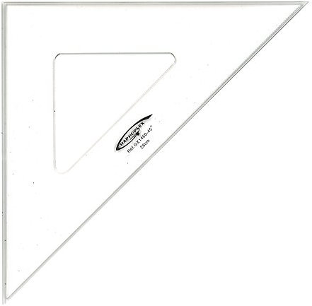 Graphoplex Zeichendreieck, 45 ° 3 Kanten schmutzabweisend transparent 26 cm durchsichtig