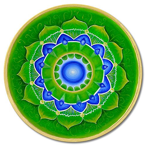 Wandbild Mandala Herz - Größe 80 cm rund - Handgemalt - Acrylfarbe auf Leinwand - gespannt auf Runden Keilrahmen - Made in Germany